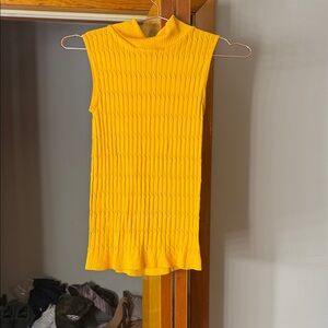 Yellow Sleeveless Ribbed Tank Top